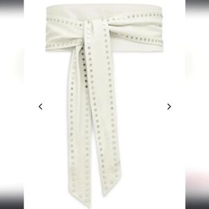 NWT IRO NERADAY‎ OPTIC WHITE  STUDDED LEATHER BELT SIZE 85 MADE IN ITALY